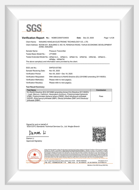 Transmisor de presi&oacute;n ROHS