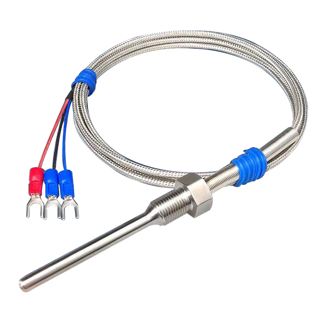 Sensor de temperatura de resistencia térmica de rosca fija impermeable de acero inoxidable PT100 