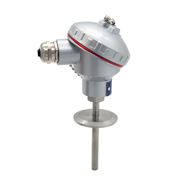 Sensor de temperatura PT100 de triple abrazadera de 50,5 mm, dúplex de 4 cables con caja de conexiones impermeable